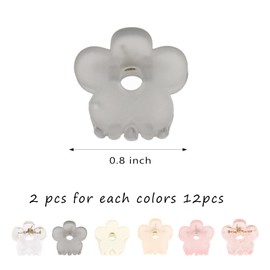 Srotmirw 12pcs Mini Hair Clips for Girls & Women, Small Flower Hair Clips - Durable, Non-Slip Cute Hair Accessories for Daily, Party & Fashion Styling