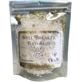 Spell Breaker Bath Salts Real Herbs Infused with Essential Oils Dispel Negativity Evil Protection Cleansing Aura Shielding Purification Conjure Rituals Spells Wicca Pagan Hoodoo