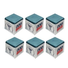 Silver Cup Set of 6 Powder Blue Pool Cue Chalk