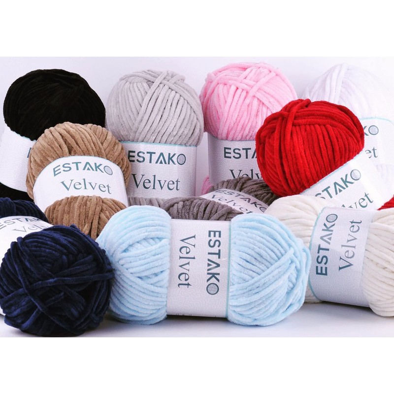 Estako Velvet Chenille Blanket amigurumi Yarn for Crocheting and Knitting