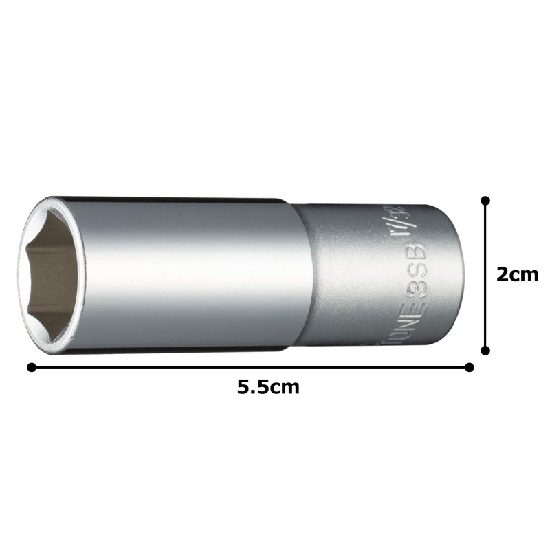 Tone 3SB-17L Deep Socket (Hexagonal) 3/8 inch (9.5 mm) Insertion