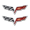 Pair Set C6 Corvette Emblem 2005-2013 Front Hood Rear Crossed