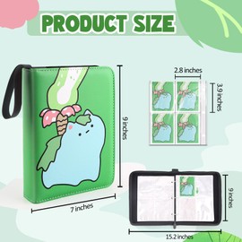 Collectible Trading Card Albums，Card Binder Fits 400 Cards with 50 Removable Sleeves，Display Game Card Case book Holder for TCG, Sports Card