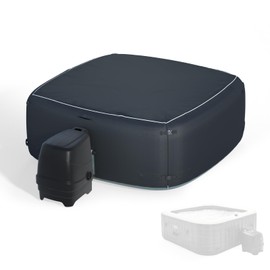 XCZ Portable Hot Tub Cover, Inflatable Hot tub Full Coverage - Waterproof, Sun Protection, dust Proof, Suitable for 94 "Inflatable hot tub spa,Square (Gray, Cover only)