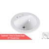KINGSMAN 19 Inch Durable Round Topmount/Self Rimming/Drop In Vitreous Ceramic
