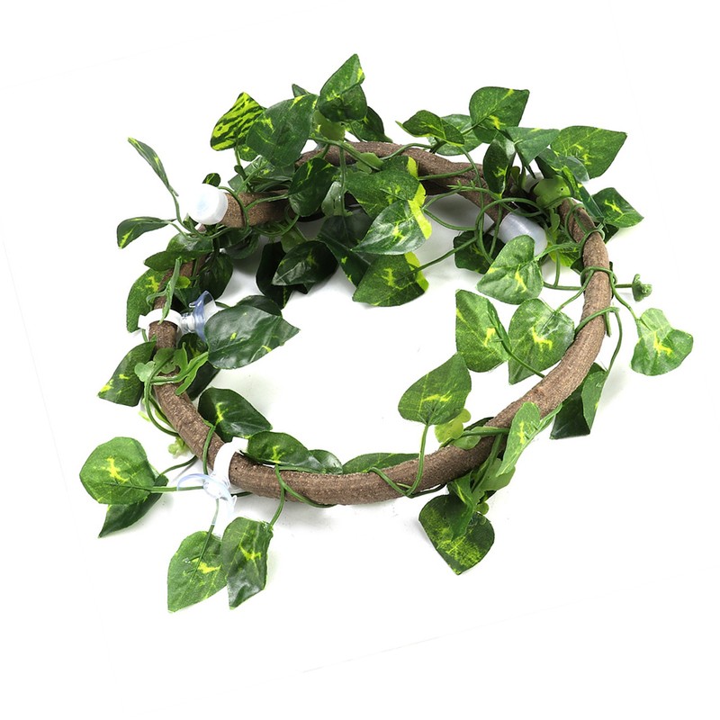 Reptile Climbing Branch Flexible Jungle 3.28ft Rattan 1Pc Vine(3.28ft Rattan+Scindapsus