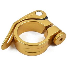 Bicycle Seatpost Clamp Aluminum Alloy Seat Tube Clip Bicycle Quick Release Seatpost Mountain Tube Bike 31.8mm / 34.9mm (34.9, Golden)
