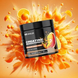 Out Angled Creatine Monohydrate Powder, Orange Tang, 50 Servings, Micronised for Easy Mixing, Muscle Growth, Recovery and Strength Performance