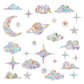2 Stück Suncatcher Sticker,Regenbogen Folie Fenster Abziehbilder,Fensteraufkleber Vogelschutz Fenster Sticker,Suncatcher Fenstersticker,Prismatische Fensterbilder für Bird Antikollision und Deko