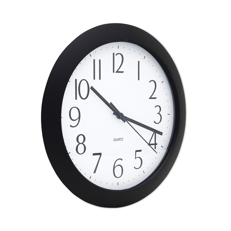 Universal Whisper Quiet Clock, 12, Black, White