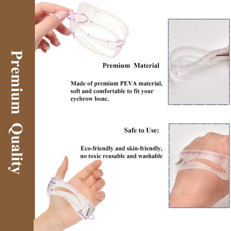 Teuvo Eyebrow Stencils Set for Beginners, 12 Styles with Eyebrow