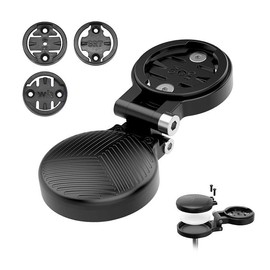BSSOK Bicycle Mount for Garmin Edge, Wahoo Elemnt, Bryton, Cateye, Aluminium Alloy, Adjustable Stem Mount (Black with AirTag Cover)
