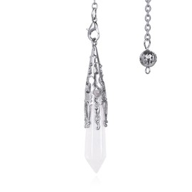 ZPMMPZ Wrapped Hexagonal Crystal Necklace for Women Men Bullet Shape Gemstone Quartz Choker Necklaces for Yoga Meditation Energy Balancing, Stainless Steel, Agate