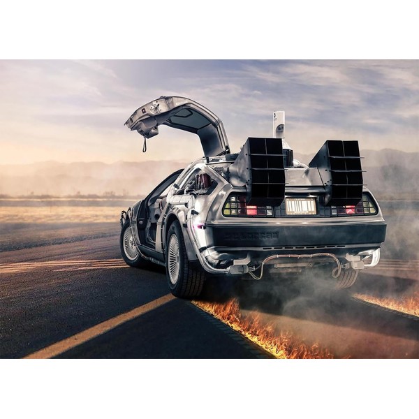 DePhoto 7x5FT Back to Future Backdrop Time Machine Car Retro