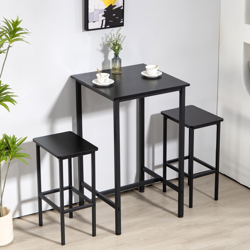 Finnhomy Bar Table, 23.6" Pub Table High Top Table, Square