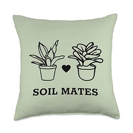 Happy Valentine's Day Tees and Valentine Gifts Soil Mates, Valentines Day Plant Throw Pillow, 18x18, Multicolor