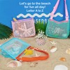 3Pcs Alphabet Printed Seashell Bags, Lightweight & Foldable Kids Beach
