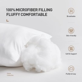 Acanva Premium Polyester Stuffer Square Form Sham Throw Pillow Inserts, 18X18 Inch（1 Count）, White