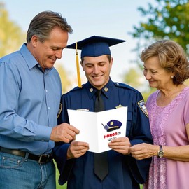 Disjourney Graduation Card for Police Academy - 2025 Police Academy Graduation Gifts - HONOR IN SERVICE