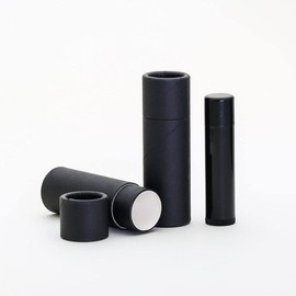 1/2 OZ (Tall) Black Kraft Paperboard Lip Balm/Cosmetic/Lotion Tubes (25)