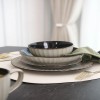 Semtember Promotion Golden Beige Stone Tool Embossed Tableware Set High