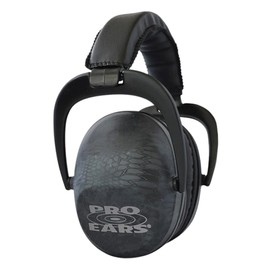 Pro Ears Ultra Sleek Passive Hearing Protection Ear Muffs, Superior Comfort for Long Gun Use, Indoor and Outdoor Range, NRR 26, Made in USA, Adjustable and Padded, Typhon