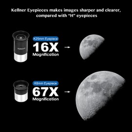 AOMEKIE 40070 Telescopes for Astronomy Beginners Kids and Adults 70mm Astronomical Telescopes with Adjustable Tripod K6/25 Eyepieces Phone Adapter