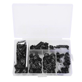 Pack of 158 Motorcycle Fairing Screws Kit, M5 M6 Universal Motorcycle Windscreen Fairing Screws Body Screws Set (Black)