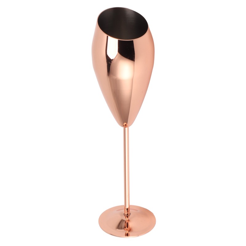 2pcs Copper Champagne Flutes Set Sturdy Thick Bottom Stainless Steel