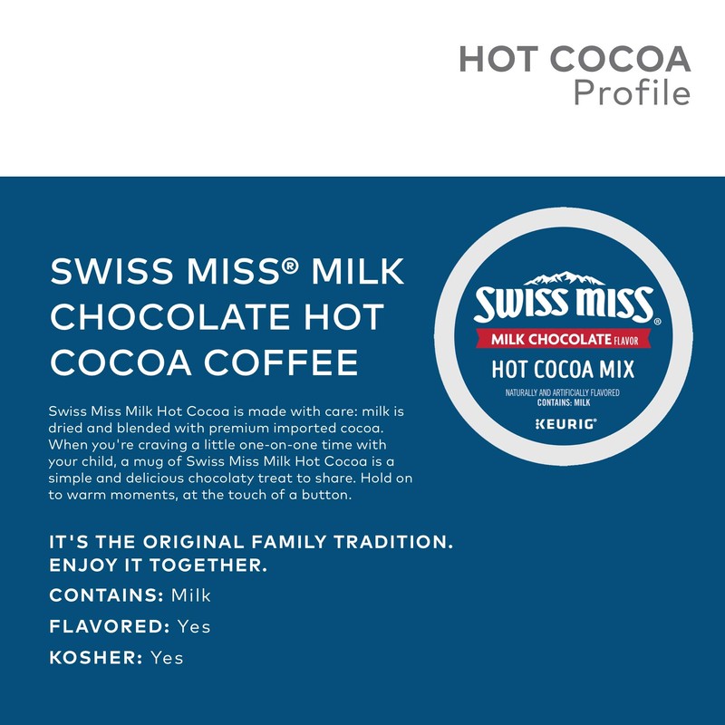 Swiss Miss Milk Chocolate Hot Cocoa, Keurig Single-Serve Hot Chocolate