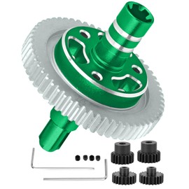 hopsupRC 57T with 20T/21T Pinions Spur Gear Slipper Clutch (0.8) Pitch Gear Differential Upgrades Part for 1/10 Senton Granite Vorteks Big Rock 3S BLX,Kraton Outcast 4S BLX,1/8 Typhon 3S BLX.Green