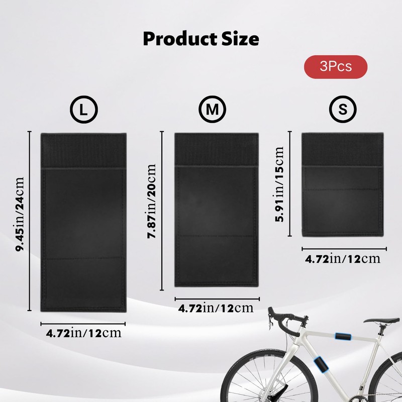 Set of 3 Bicycle Frame Protectors, Bicycle Carrier Accessories, Transport