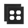 TREEWELL 2-Pack Double Duplex Outlet Cover, Metal Switch Plates and