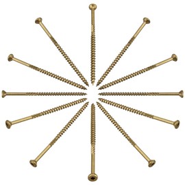 48604 Deck Screws, 4" Epoxy Coated Exterior Wood Screw #10 x 4 Torx/Star Drive Included Coarse Thread, Decking Screws, Outdoor Rust Resistant, Bronze 60 PCS