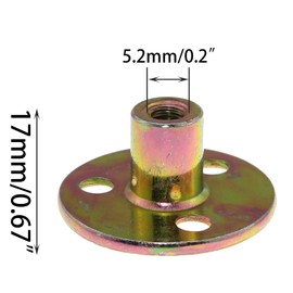 DGZZI 12PCS 1/4 Inch-20 Carbon Steel Three Holes Iron Plate Female Nut Clamp Plate Screw Fixing T Nut Flange Insert Furniture Hardware Accessory for Wood Sheet Metal Appliance