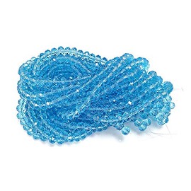 Chengmu 6mm Aquamarine Rondelle Glass Beads for Jewelry Making 720pcs Faceted Briolette Shape Crytal Spacer Beads Assortments Supplies Accessories for Bracelet Necklace for Wholesale