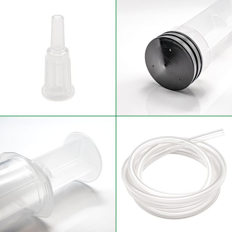 Syringe 150ml with 1m Hose, Catheter Attachment and Luer Adapter.