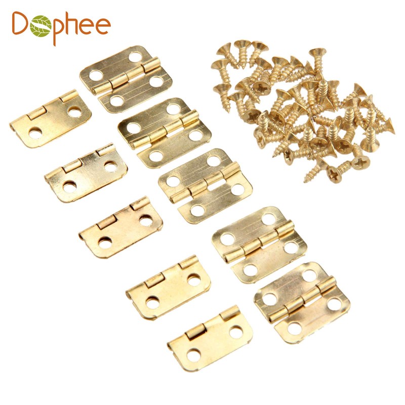 Dophee 16*13mm 50個 平蝶番 丁番 ミニヒンジ 木箱用のヒンジ ウェアヒンジ アンティーク調 ドア用金物
