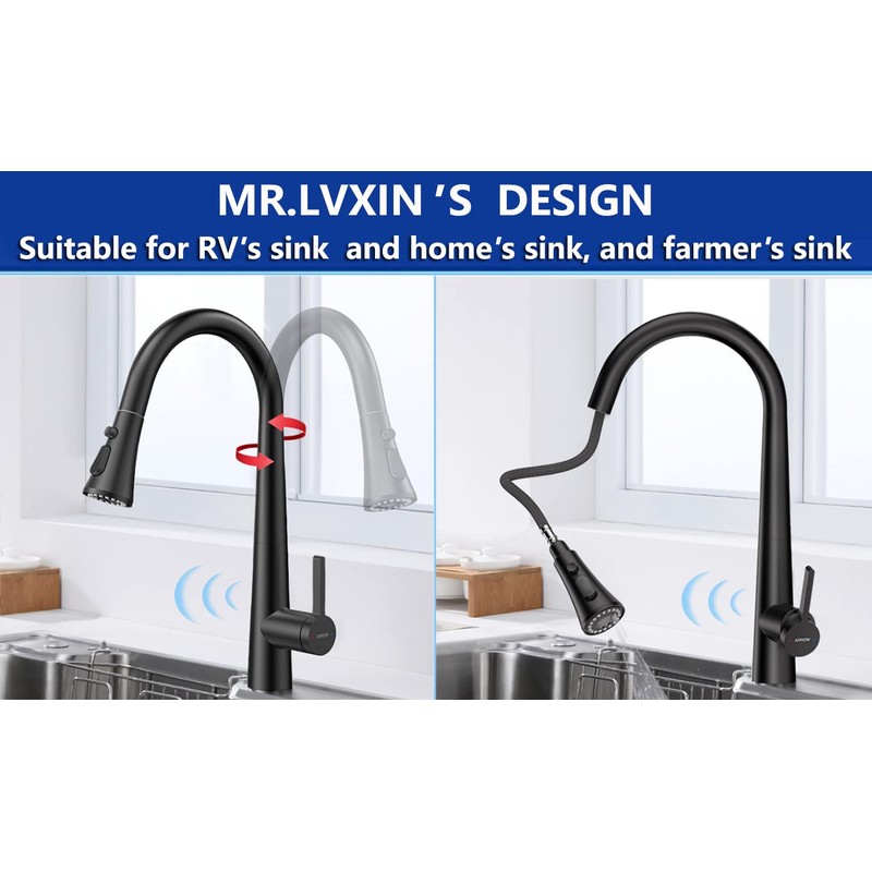 Touchless Kitchen Faucet Automatic Motion Sensor Activated Hands-Free Kitchen Sink