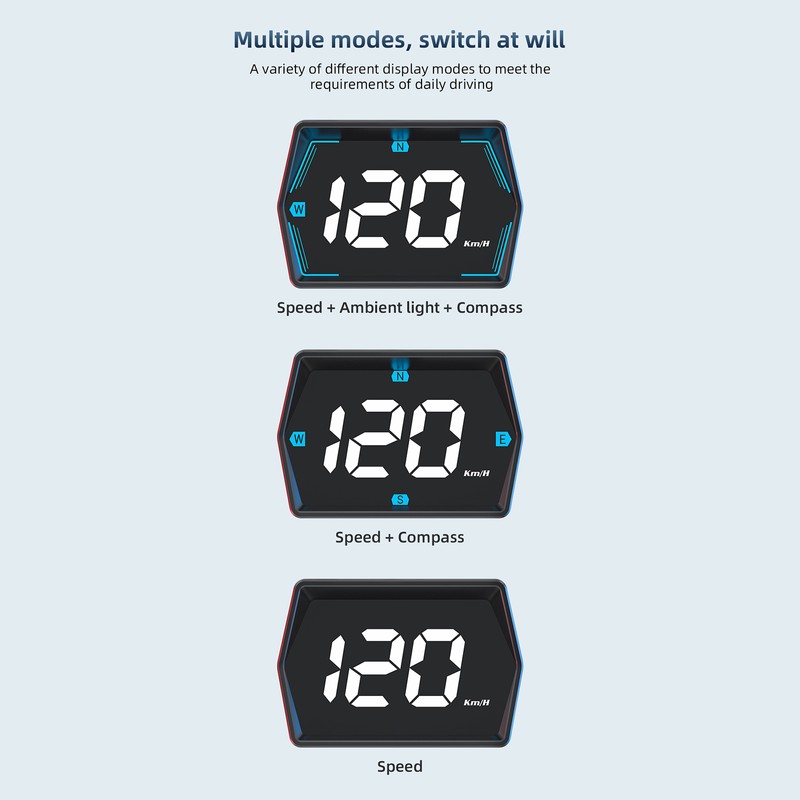 Head Up Display, GPS Speedometer Universal Car Heads-up Display 3