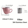 350ML Ceramic Tea Pot Stainless Steel Lid and Extra-Fine Infuser