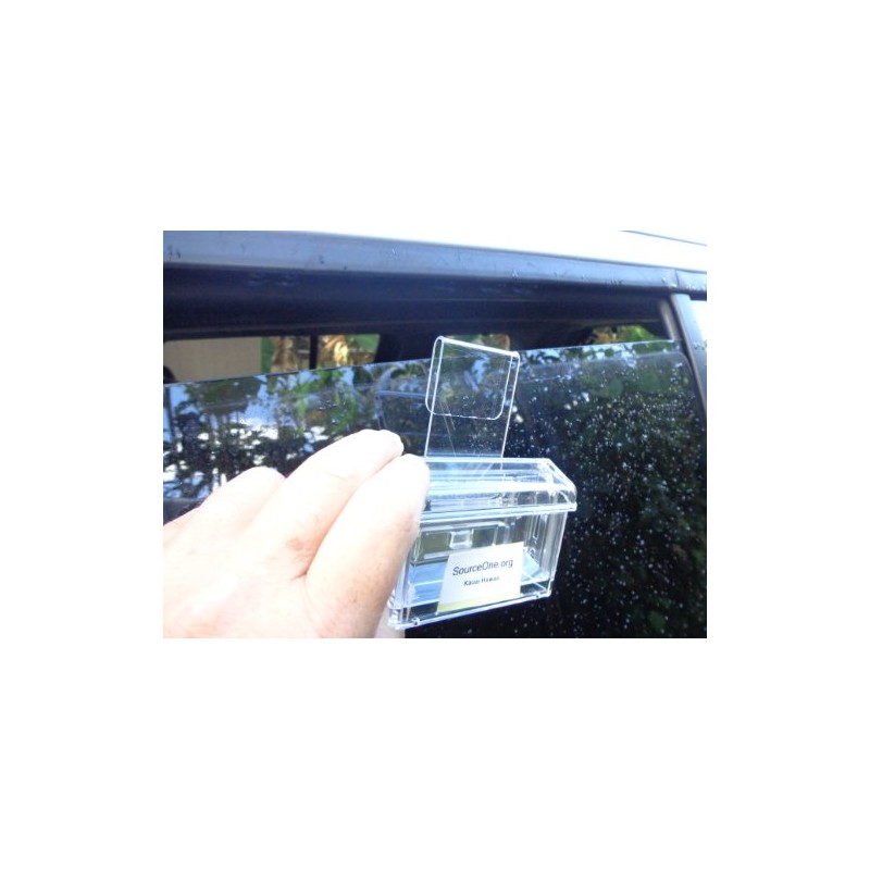 SourceOne Outdoor business card holder with Window hook (clear)