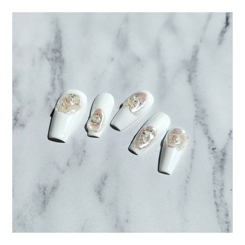 Fluttering handmade nail tips - Square / 일렁일렁 수제네일팁 -