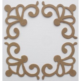 Unbranded {4} DECORATiVE MiNi ACCENT - Flourish Scroll Chipboard Die Cuts - 1.5" x 2 7/8"