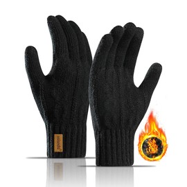 HORADON Men's Winter Gloves, Cold Protection, Knit Gloves, Fleece Lining, Raises 5°C Instantly, Smartphone Compatible, Warmth Soakes, Warmth, Warmth, Warmth, Ergonomic, Warm, Soft, Stretchable,