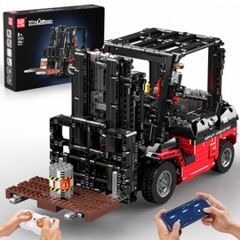 Mould King 13106 RC Forklift Truck Building Sets, MOC Remote Control Heavy-Duty Shelf Lifted Truck Building Block Kit, Construction for Adults Age 14+ (1904+ Pieces)