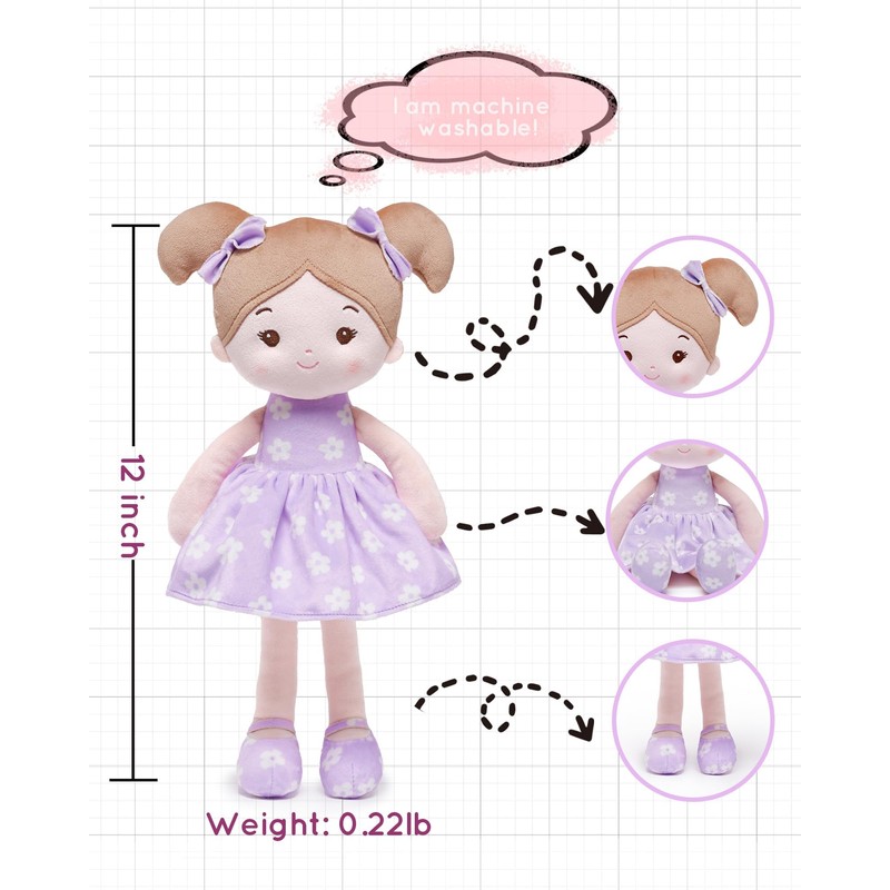 LeyaDoll 12" Soft Baby Doll Best Gift for Your Little