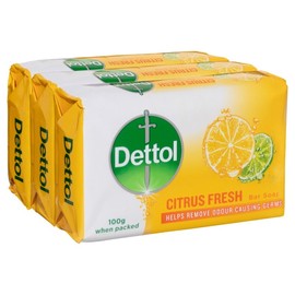 Dettol Citrus Fresh Bar Soap 100g X 3
