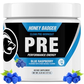 Honey Badger- Polvo Pre Entrenamiento, Preentrenamiento Vegano Keto para Hombres y Mujeres con Vitamina C para Apoyo Inmunológico, Beta               