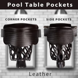 Collapsar Leather Pool Table Pockets, Set of 6 Billiard Shield Pockets for Pool Table Pockets Replacement